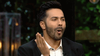 Varun Dhawan funny GIF Koffee With Karan Season 5